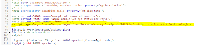 Fix Rocket Loader Cloudflare Blogger