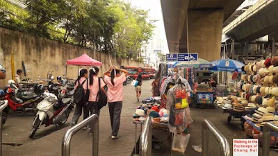 Market at Sathorn Pier in Bangkok, Thailand