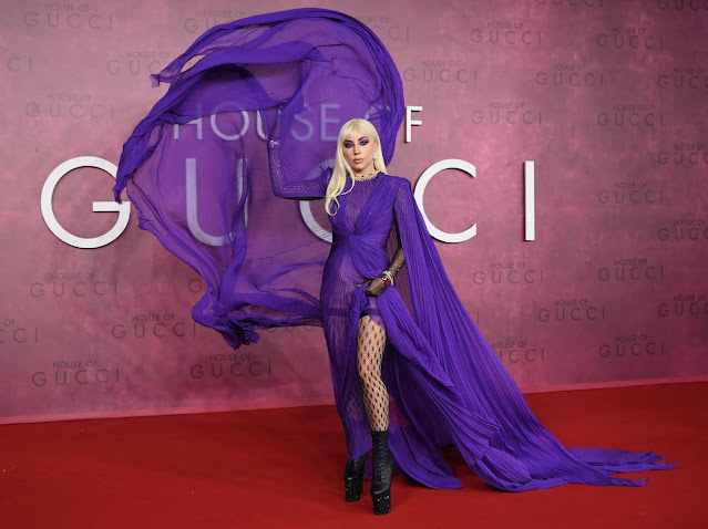 Lady Gaga's red-carpet look in London.
