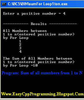 Program Sum of Numbers 1 To N ~ C++ Tutorial With Basic Programs for ...