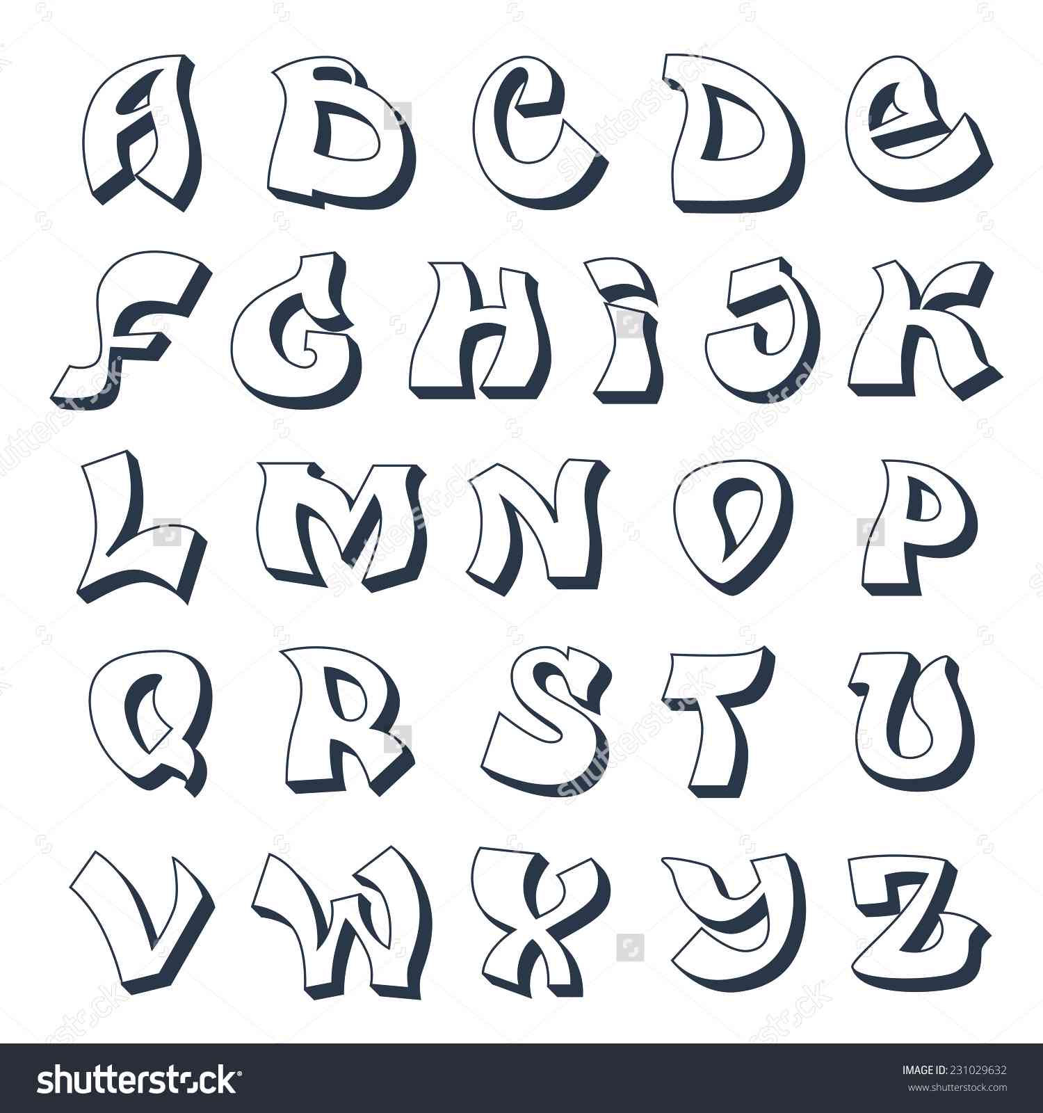 Fancy Bubble Letters Alphabet - Formal Letter
