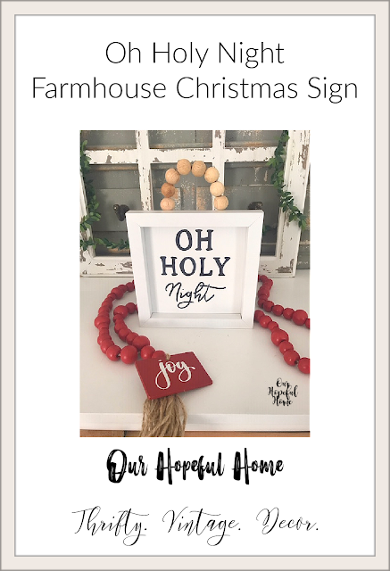 Oh Holy Night DIY farmhouse Christmas sign