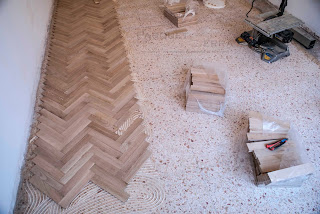 parquet en espiga encolada