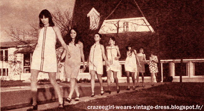 Paco Rabanne paper dress robe papier 1967 60s 1960 fashion France mod twiggy roanne mode annees 60