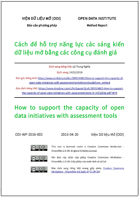 ‘Cách để hỗ trợ năng lực các sáng kiến dữ liệu mở bằng các công cụ đánh giá’ - bản dịch sang tiếng Việt