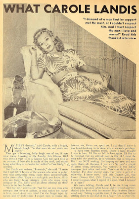 Carole Landis 1941 Article