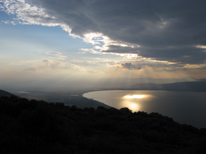 Rainclouds and sunshine over Galilee