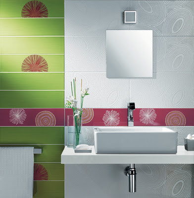 Decoraciones y Modernidades: Baños modernos con colores brillantes