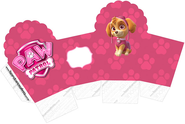 Skye de Paw Patrol: Cajas Gratis para Imprimir. Caja para cupcakes, chocolates o golosinas de Skye de Paw Patrol para imprimir gratis.