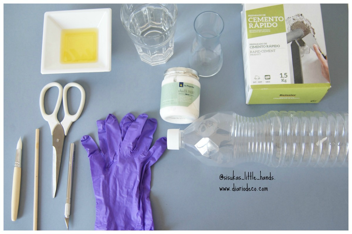 materiales para hacer un jarrón con cemento diy jarrron cemento