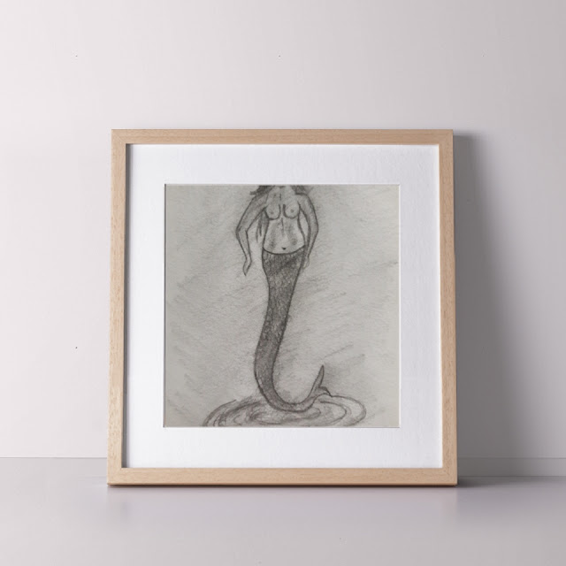 Pencil sketch || Mermaid with graphite ||