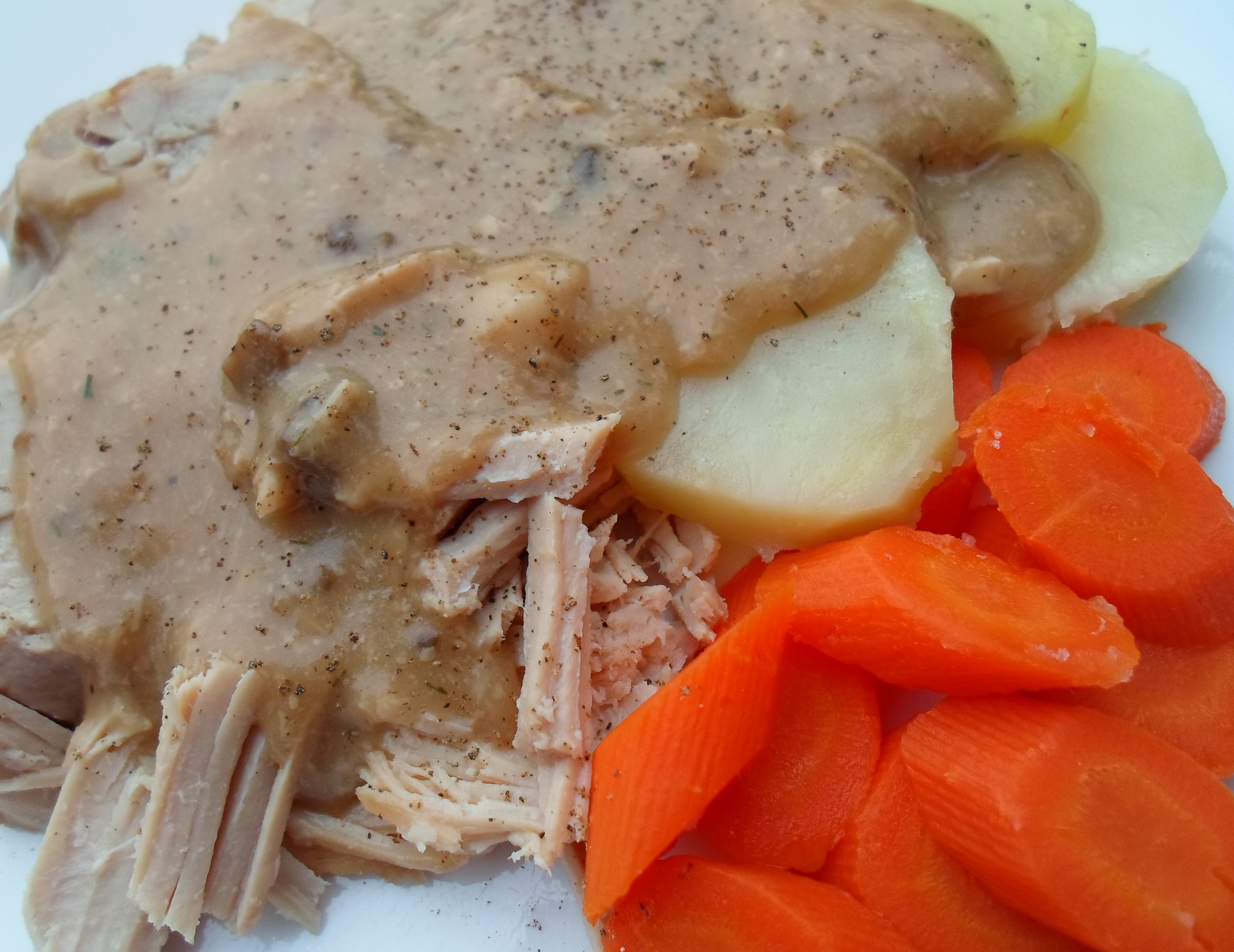 Happier Than A Pig In Mud Crock Pot Pork Loin with Gravy Easy Three