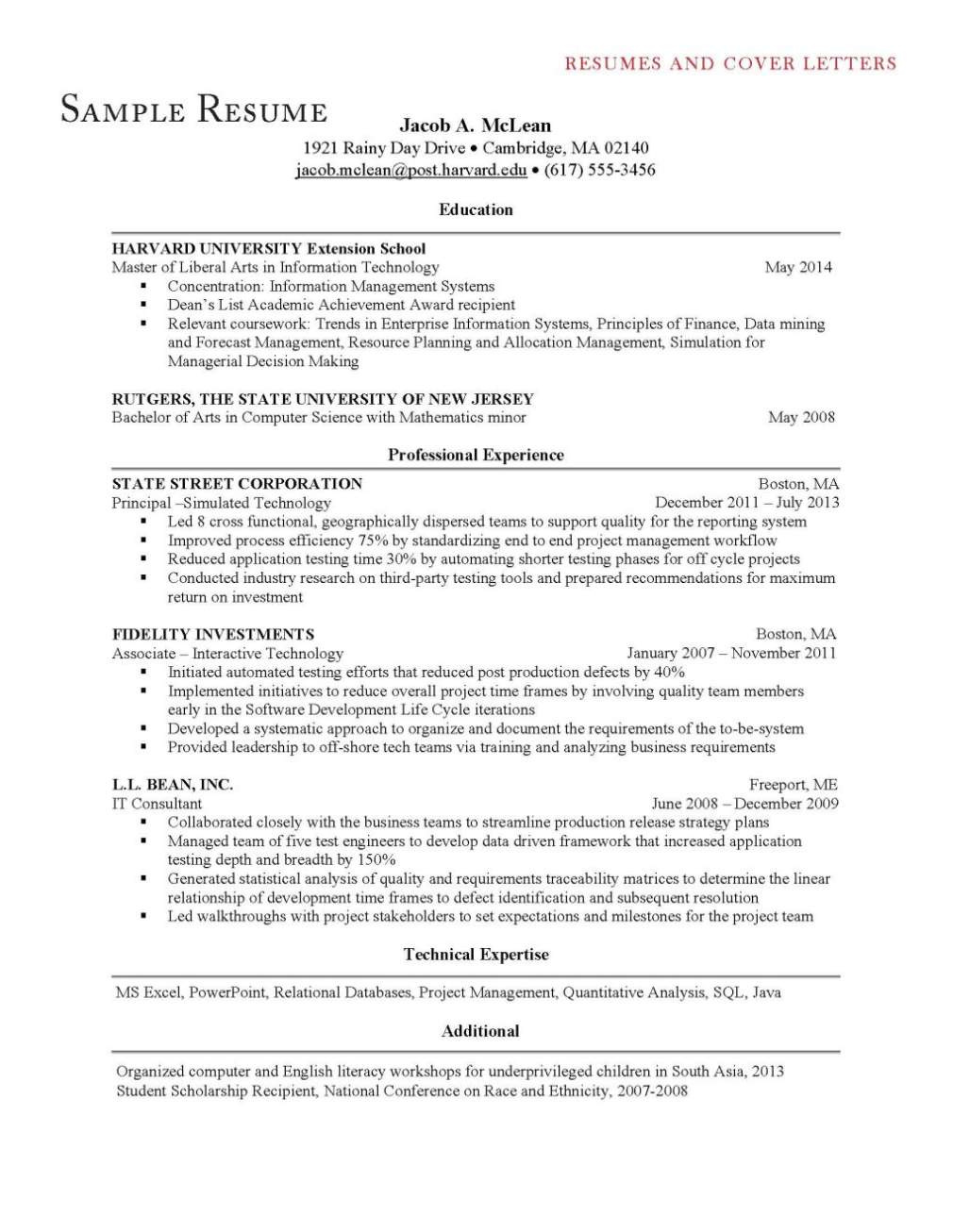 harvard extension school resume and cover letter guide