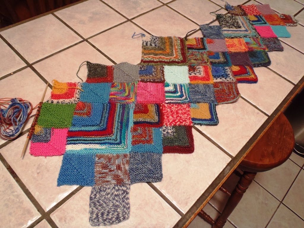 Live to Ride Love to Knit Sock Blanket Progress