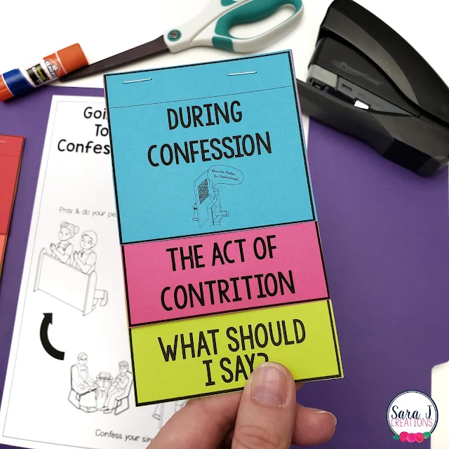 Help your students prepare for confession with this reconciliation lapbook. Perfect for helping Catholic kids to understand the steps to confession and have less anxiety because they know what to say and do..