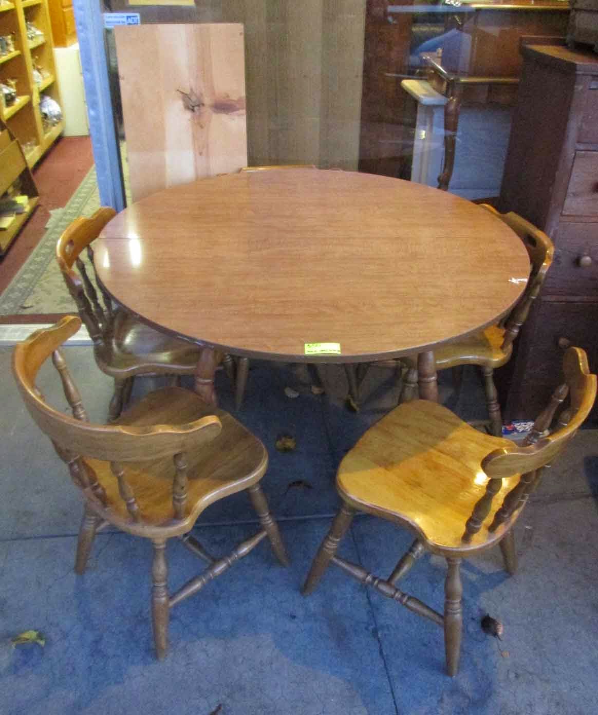 UHURU FURNITURE & COLLECTIBLES: SOLD Round Dining Table, 5 Chairs and 1