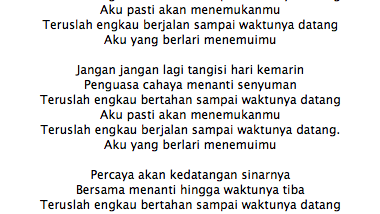 Lirik Lagu Sampai Waktunya Datang The Finnest Tree Dunia Lirik Not Lagu