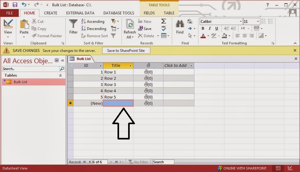 How to bulk copy from Excel to SharePoint List
