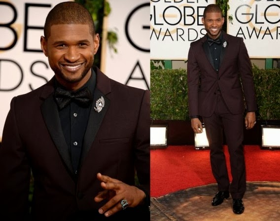 Usher at the golden globes award 2014