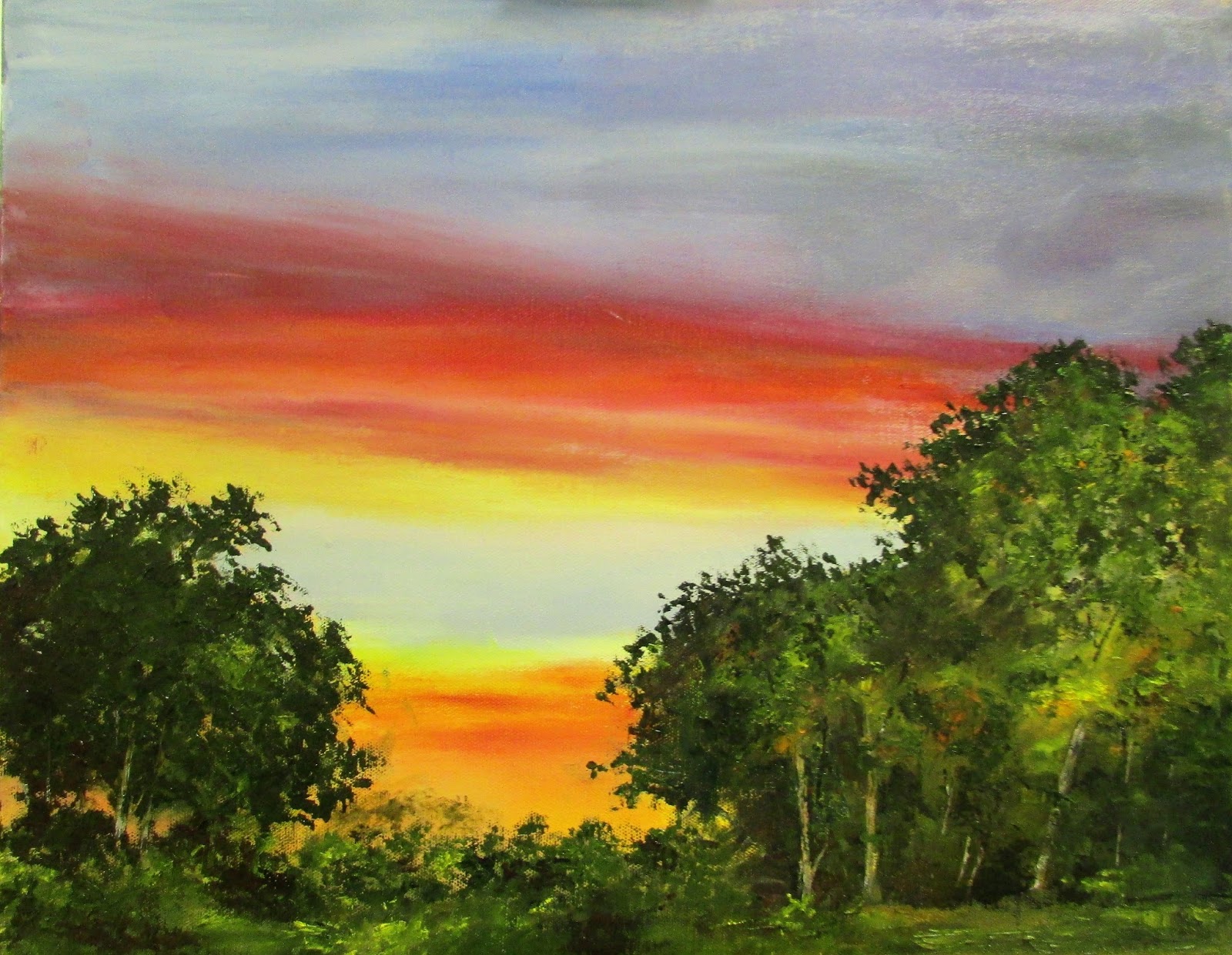 Isle of Wight Art Classes Painting Evening and Night Skies