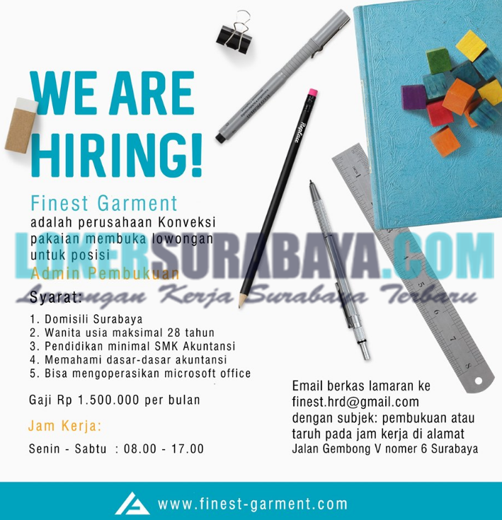 Job Vacancy At Finest Garment Surabaya Terbaru Juli 2019 ...