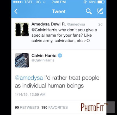 Replied by Calvin Harris Replied by Calvin Harris