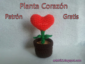 Planta corazon amigurumi patron gratis tutorial paso a paso crochet ganchillo heart plant how to free cute kawaii