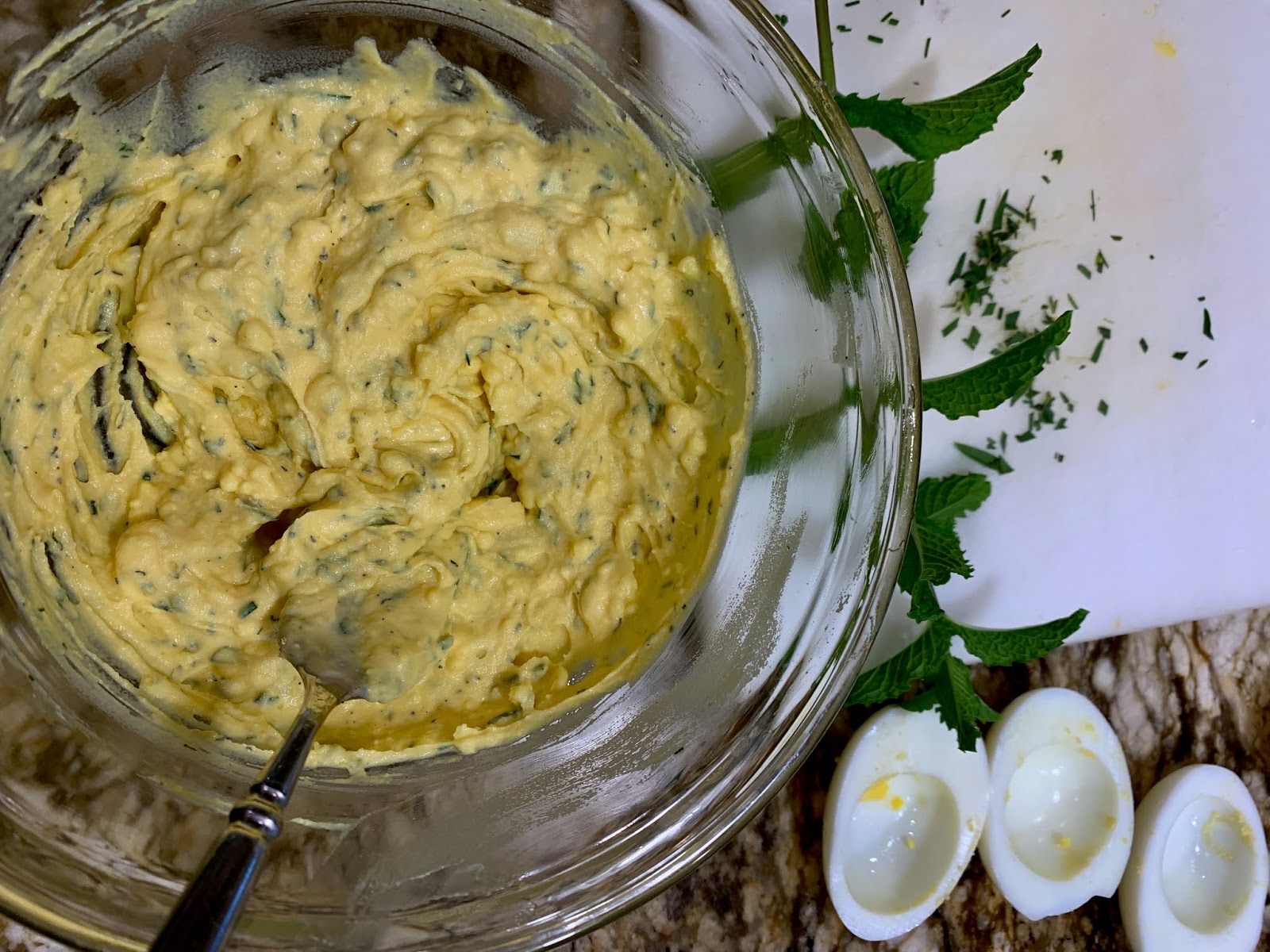 Tarragon Chili Deviled Eggs