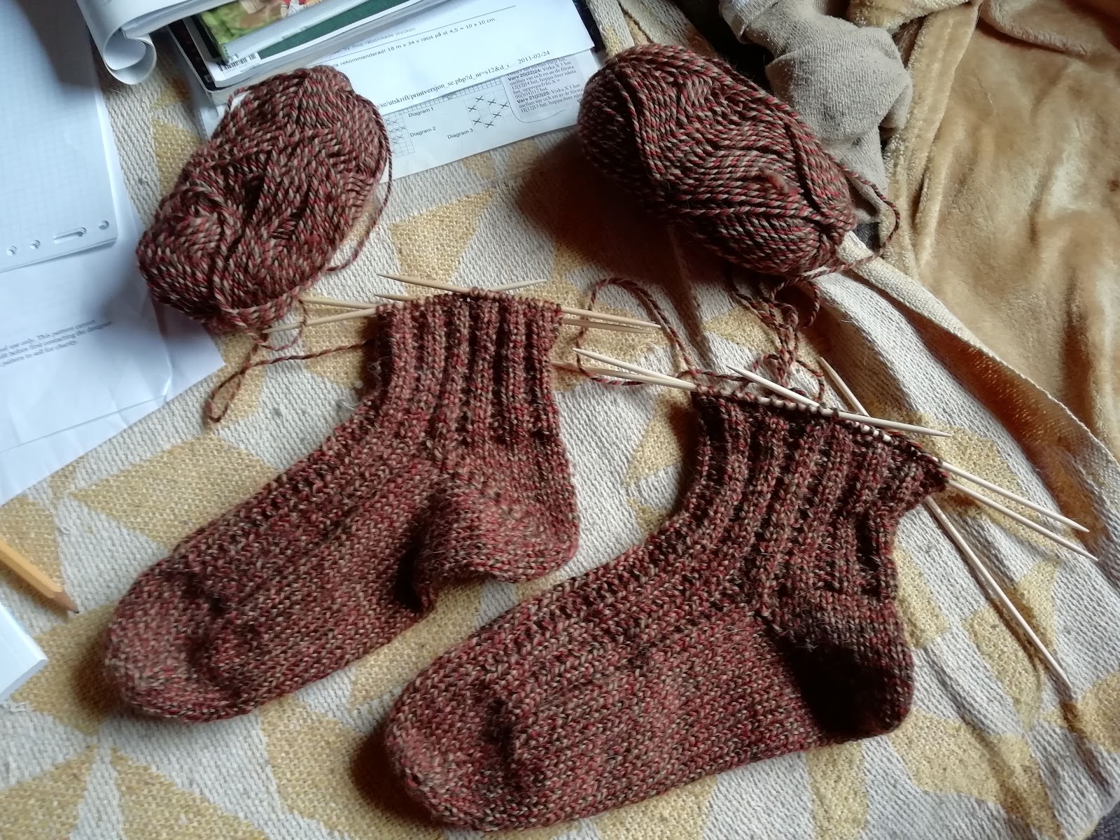 sokken breien op een rondbreinaald