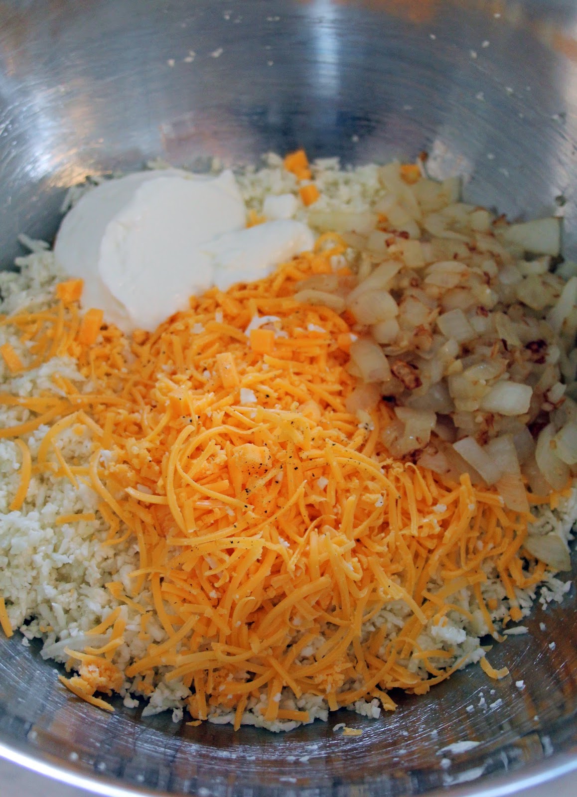 Jo and Sue Cauliflower "Hashbrown" Casserole and Chicken Crust Pizza