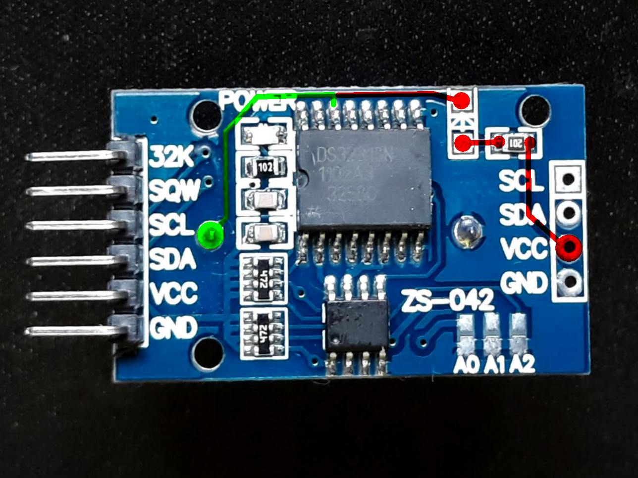 Battery charging circuit of DS3231 module · One Transistor