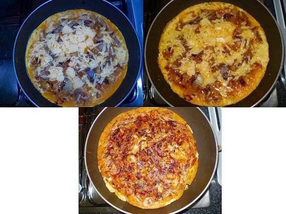 Omelete com cogumelos e requeijão Omelete com cogumelos e requeijão
