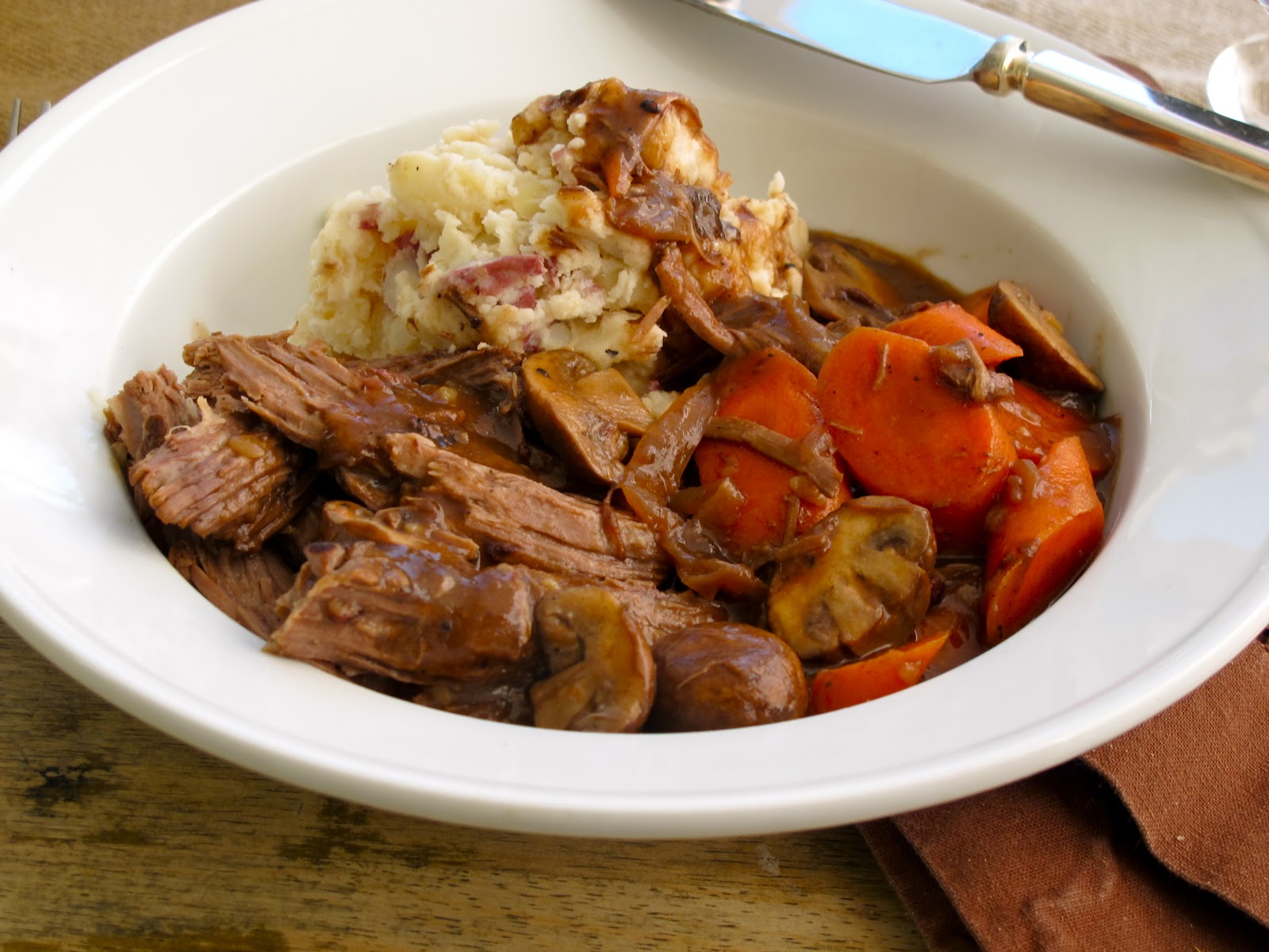 Jenny Steffens Hobick Pot Roast with Mashed Potatoes & Gravy Dinner Idea