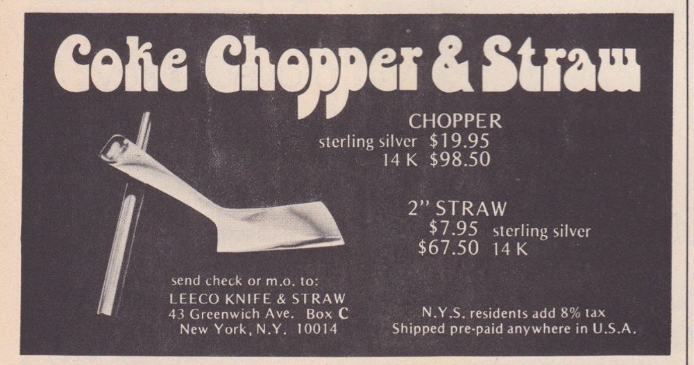 Back when it was normal to advertise cocaine gadgets in magazines  1970 1980 - 75