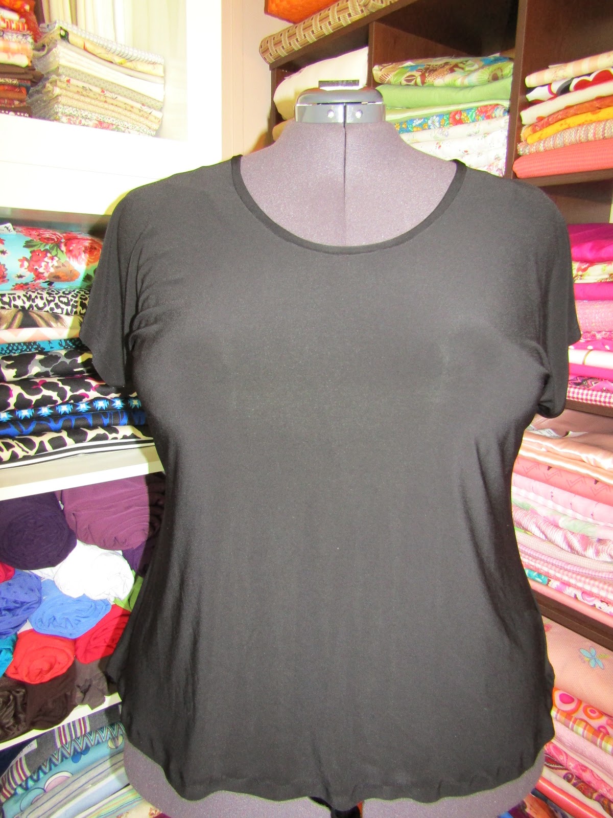 Sew Plus: A Basic.....Black ITY Knit Cap Sleeve Top