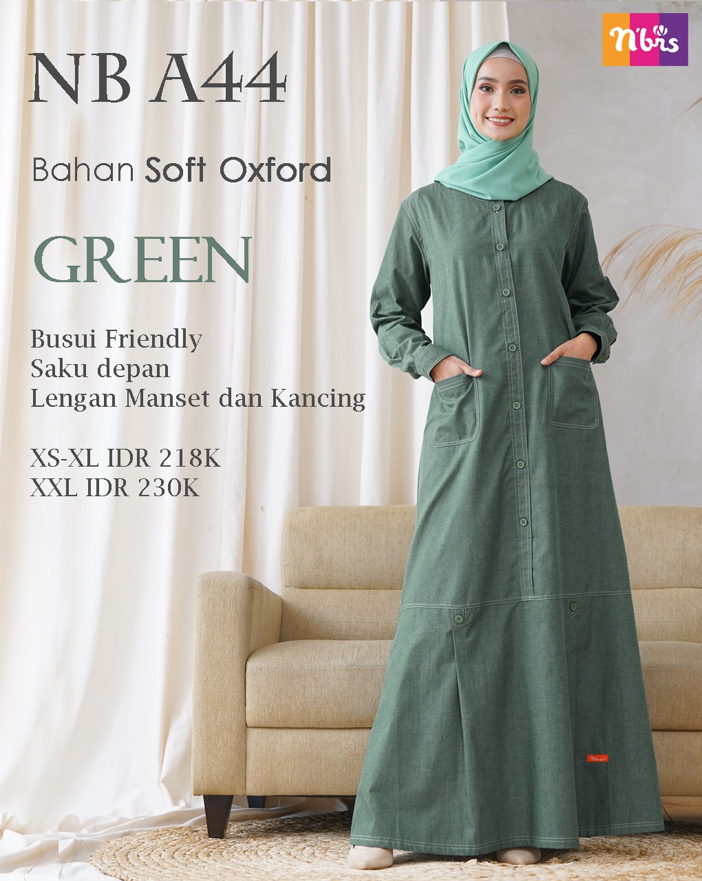 KOLEKSI GAMIS MODERN TERBARU NIBRAS NB A44