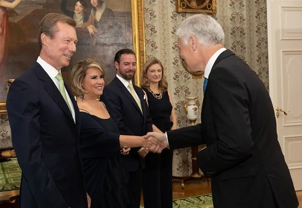 Grand Duke Henri, Grand Duchess Maria Teresa, Hereditary Grand Duke Guillaume and Hereditary Grand Duchess Stéphanie attended the dinner