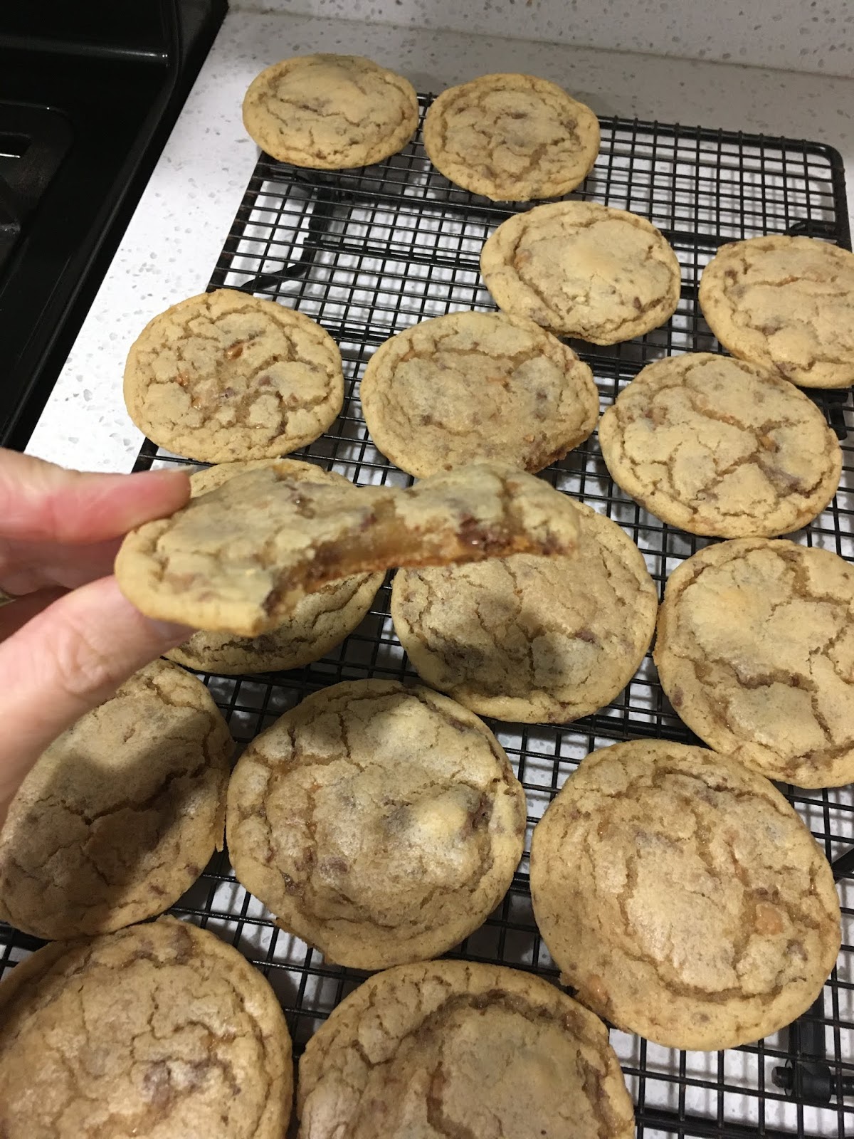 Thin and Chewy Toffee Cookies