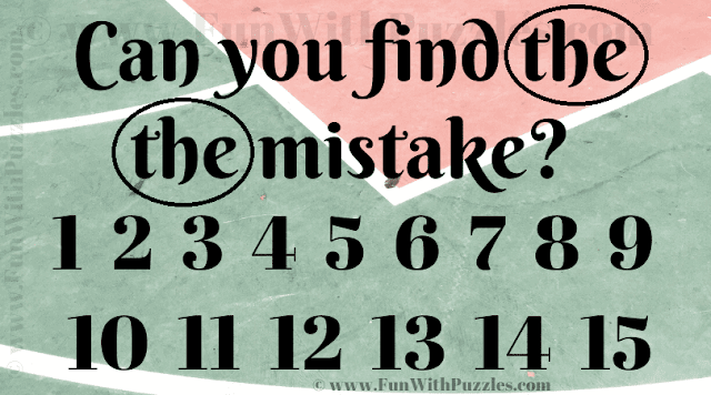 Can you Find the the Mistake? Here word 'the' is repeated in the Visual Riddle Picture.