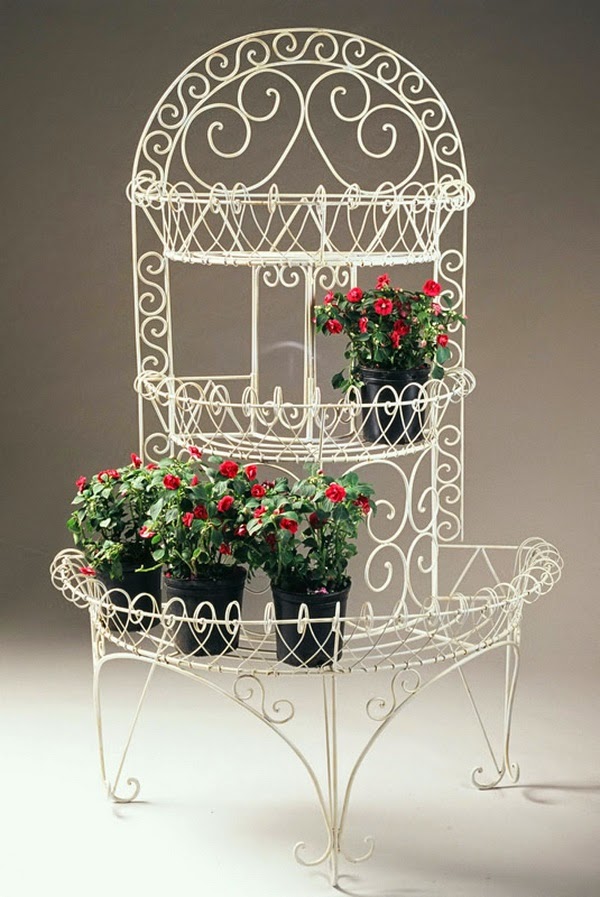 Wrought iron garden planters