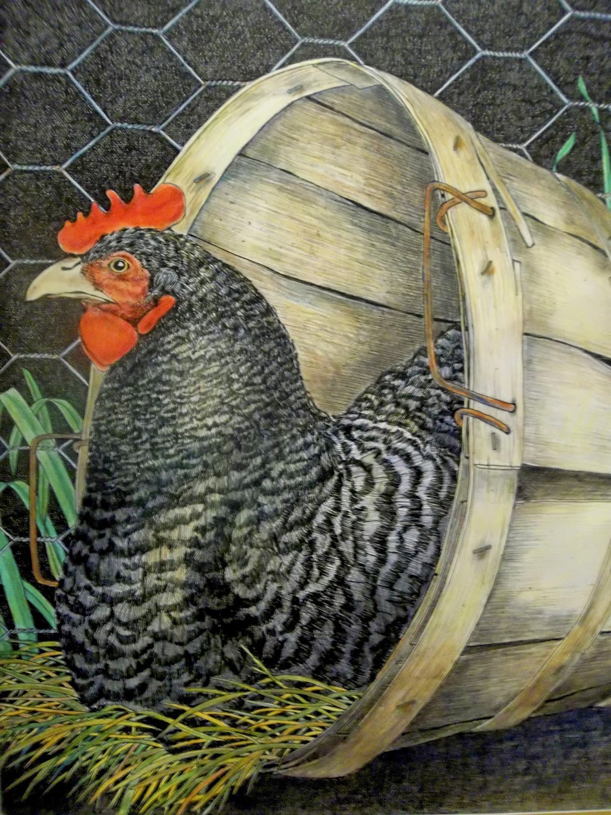McCoy Farm and Folk Art Chicken In A Basket