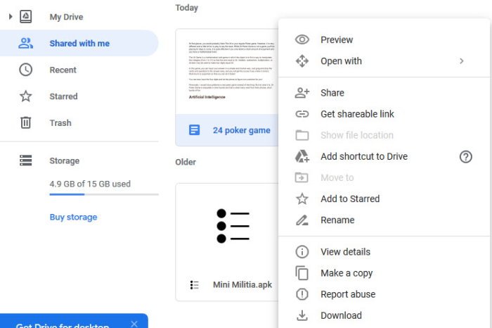 Transferir archivos de una cuenta de archivos de Google Drive a otra