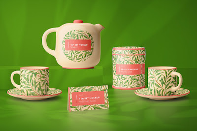 Download Free Tea Set Mockup PSD Mockups.