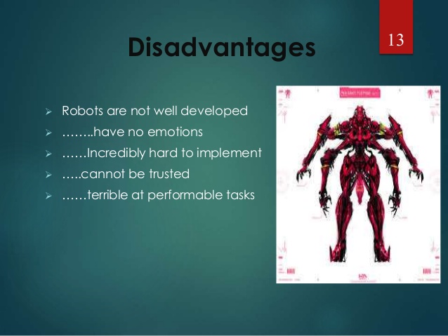 write an essay discussing the advantages and disadvantages of robots