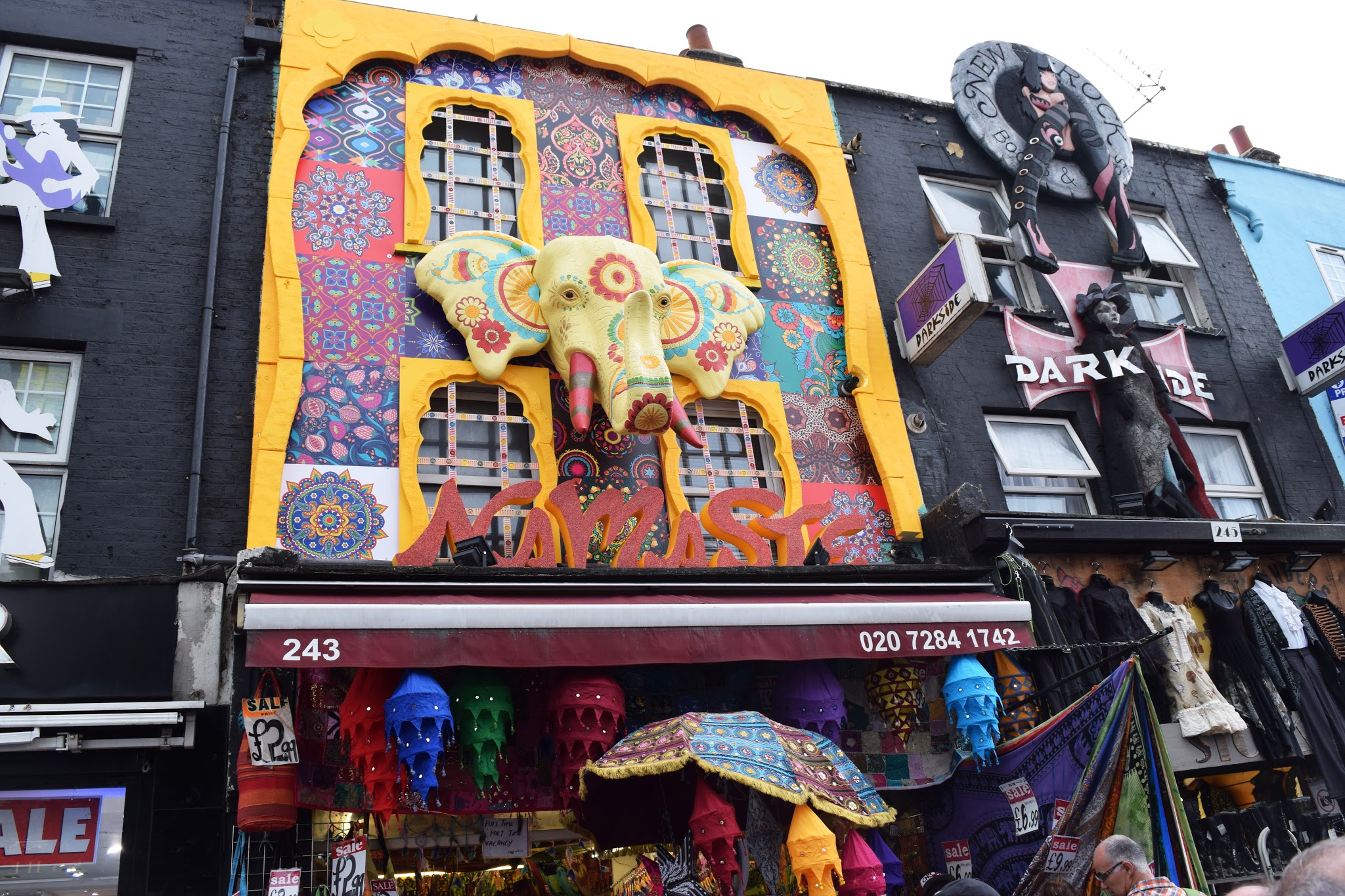 One of the many decorated shop fronts in Camden Town