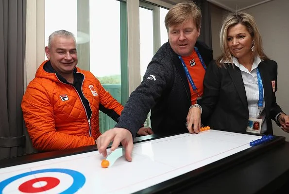 King Willem-Alexander and Queen Maxima visited Gangneung Olympic Village in Pyeongchang-gun. 2018 Winter Olympics in Pyeongchang