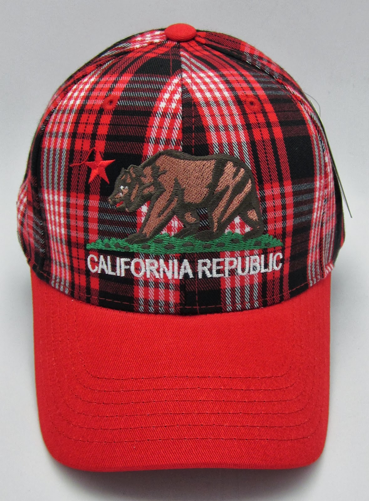 Plaid California Bear Flag Baseball Caps | Bear Flag Museum