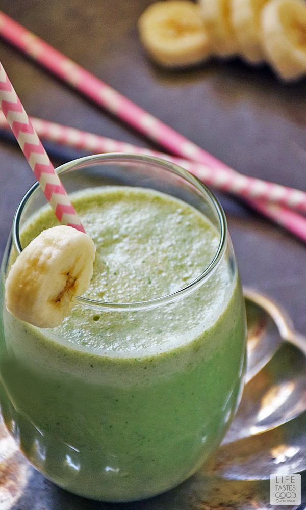 Green Smoothie with Peanut Butter and Banana Life Tastes Good