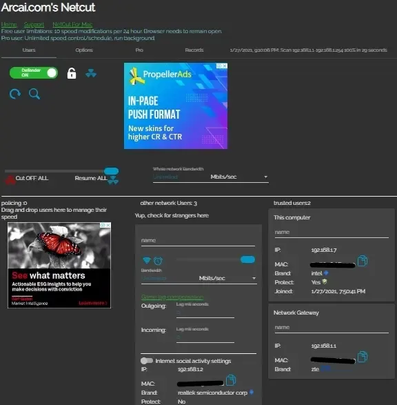 netcut برنامج معرفة المتصلين على الواي فاي - برنامج لتحديد سرعة النت للمشتركين وقطع الإتصال عنهم netcut برنامج معرفة المتصلين على الواي فاي - برنامج لتحديد سرعة النت للمشتركين وقطع الإتصال عنهم