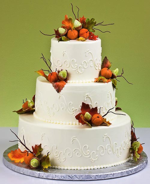  Autumn  Vanilla Picture Autumn  Themed Wedding  Cakes 
